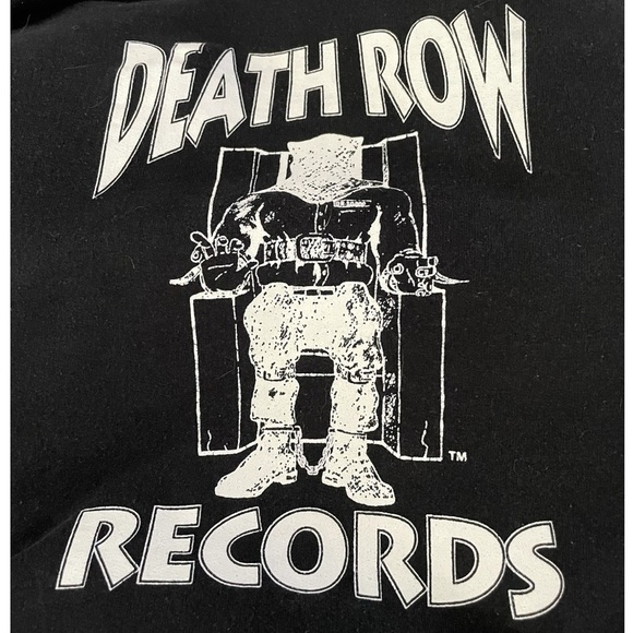 Vintage Death Row Records Mens 90’s Hoodie Medium Y2K Retro Hip Hop Grunge black - Picture 3 of 3